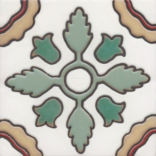 Ceramic High Relief Malibu Tiles Handcrafted Bosque 50 Etsy