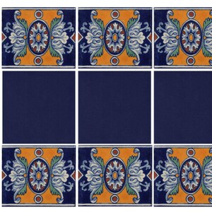 POOL TILES Mexican Talavera Ceramic Border Frost Proof  Handcrafted Tiles - Romanesco1 -  (you select the size)