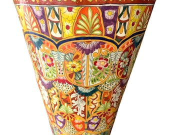 Vintage Mexican Folk Art Pottery Terracotta Colorful Vase - Etsy