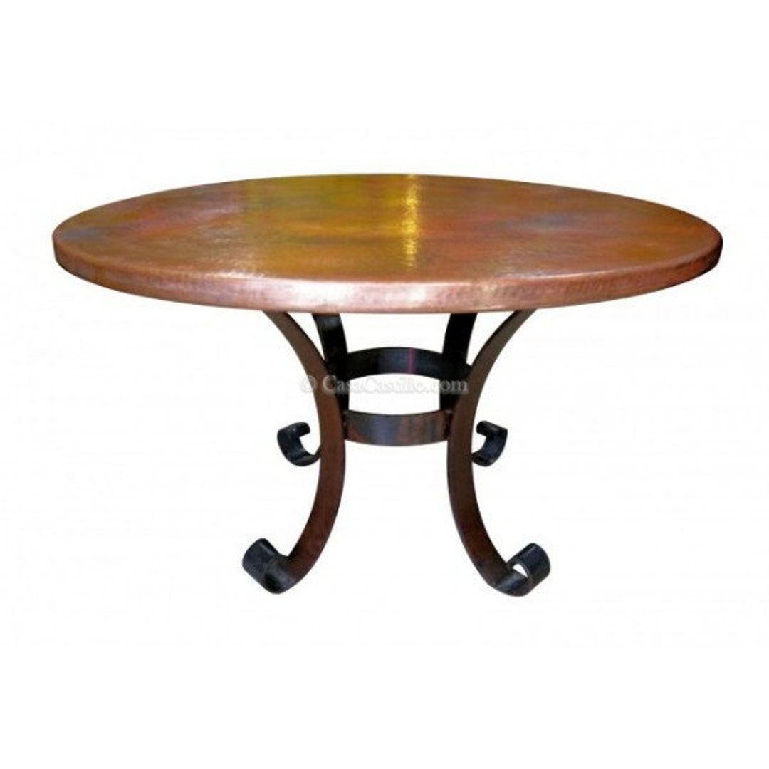 Hammered Copper Table With Iron Base San Miguel Etsy