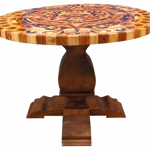 Wooden Inlay Aztec Calendar Table With Base Etsy Wooden Inlay Aztec Calendar Table With Base Etsy
