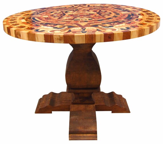 Aztec round pedestal dining table deals