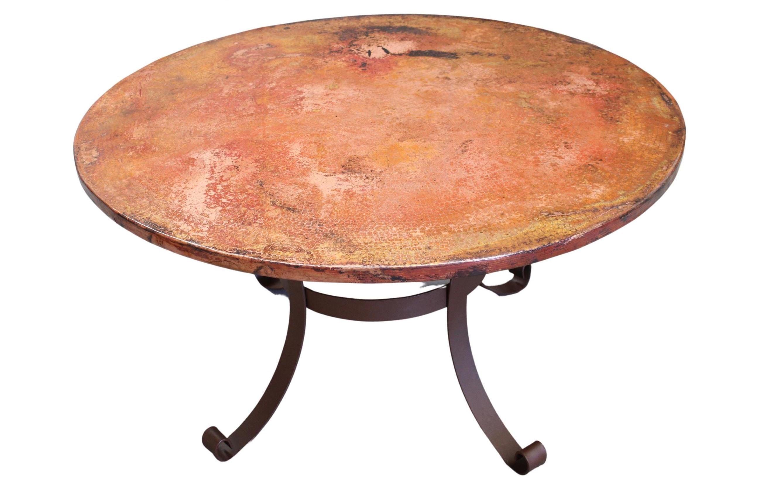 Hammered Copper Table with Iron Base " San Miguel "