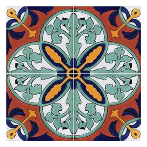 プールタイル メキシカンタラベラセラミック耐霜性手作りタイル - カロライナ - (サイズを選択してください)