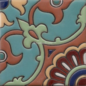 Ceramic High Relief Malibu Tiles Handcrafted - Oviedo -  (you select the size)
