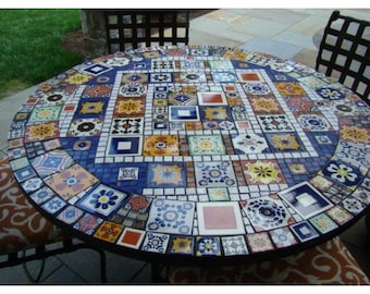 POOL TILES Mexican Talavera Ceramic Frost Proof Handcrafted Tiles - Mixed -  (you select the size)