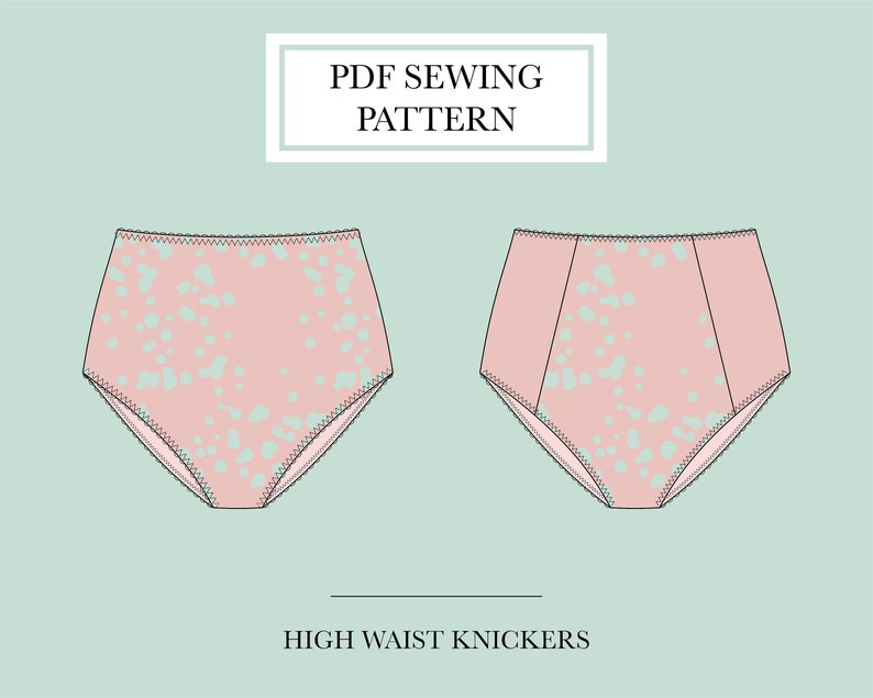 High Waist Knickers Two Sewing Pattern Download 2 Full Brief Etsy
