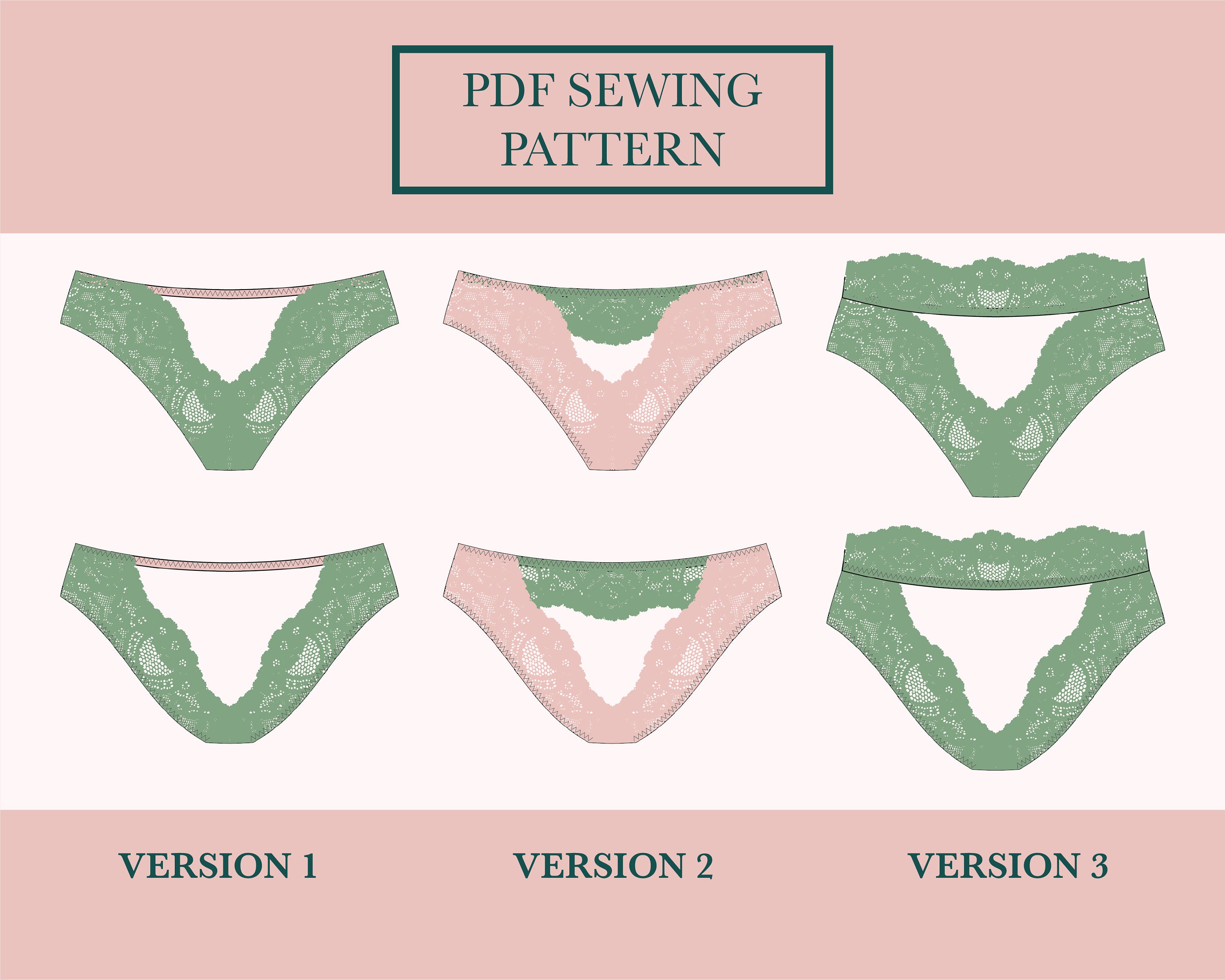 Lace Knickers Sewing Pattern Download for Ouvert Bikini Panties