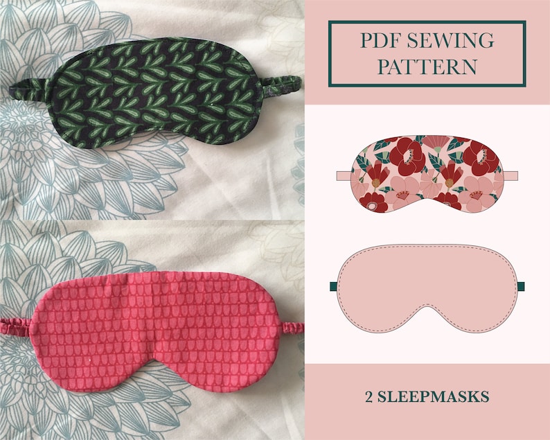 Sleep Mask Sewing Pattern Two Simple Eye Mask Pattern PDF Download 2