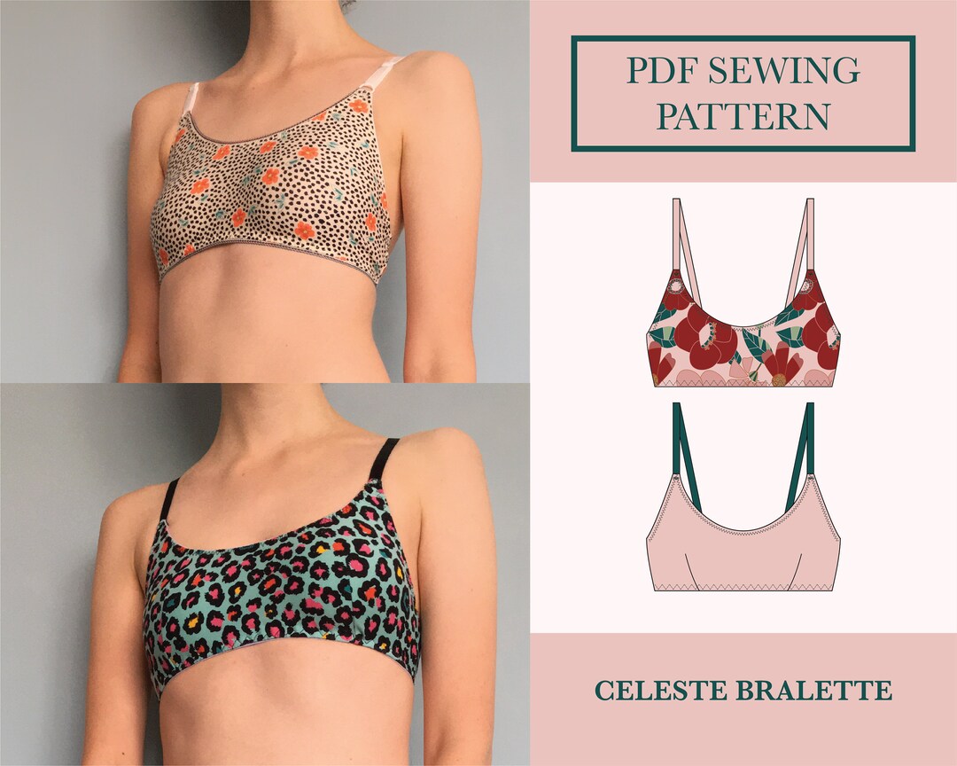 Bralette PDF Sewing Pattern Download Two Soft Bra Patterns Etsy
