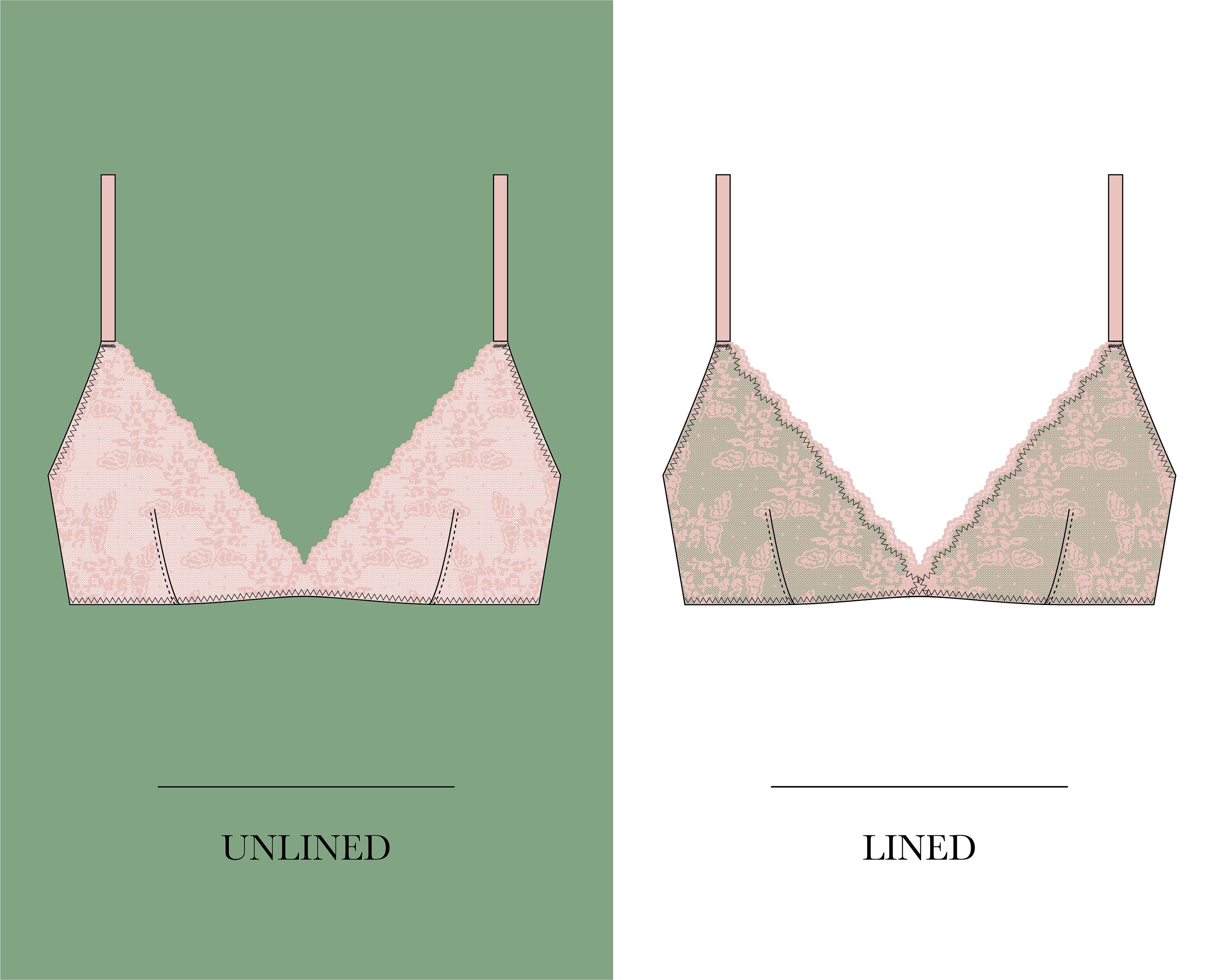 Lace Lingerie Bralette Sewing Pattern, Download for Triangle Soft Bra PDF  UK 6-18 -  Hong Kong