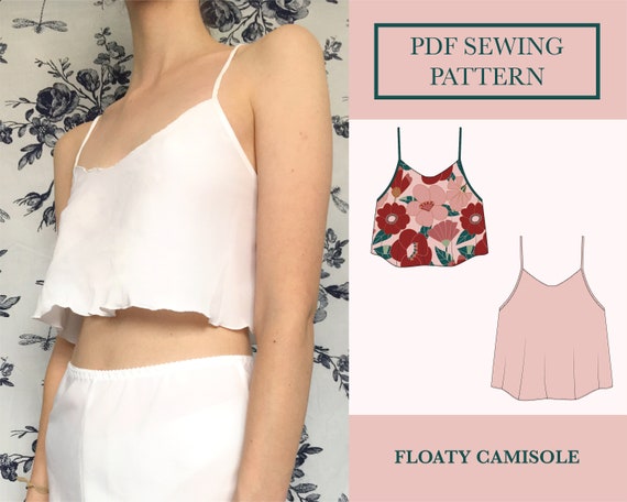 Floaty Camisole Sewing Pattern Download for Flowy Fabrics Top Pattern Sizes  UK 6-18 -  Canada