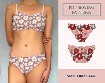 Frilly Brazilian Sewing Pattern PDF Download Sizes UK 6-18 - Niamh