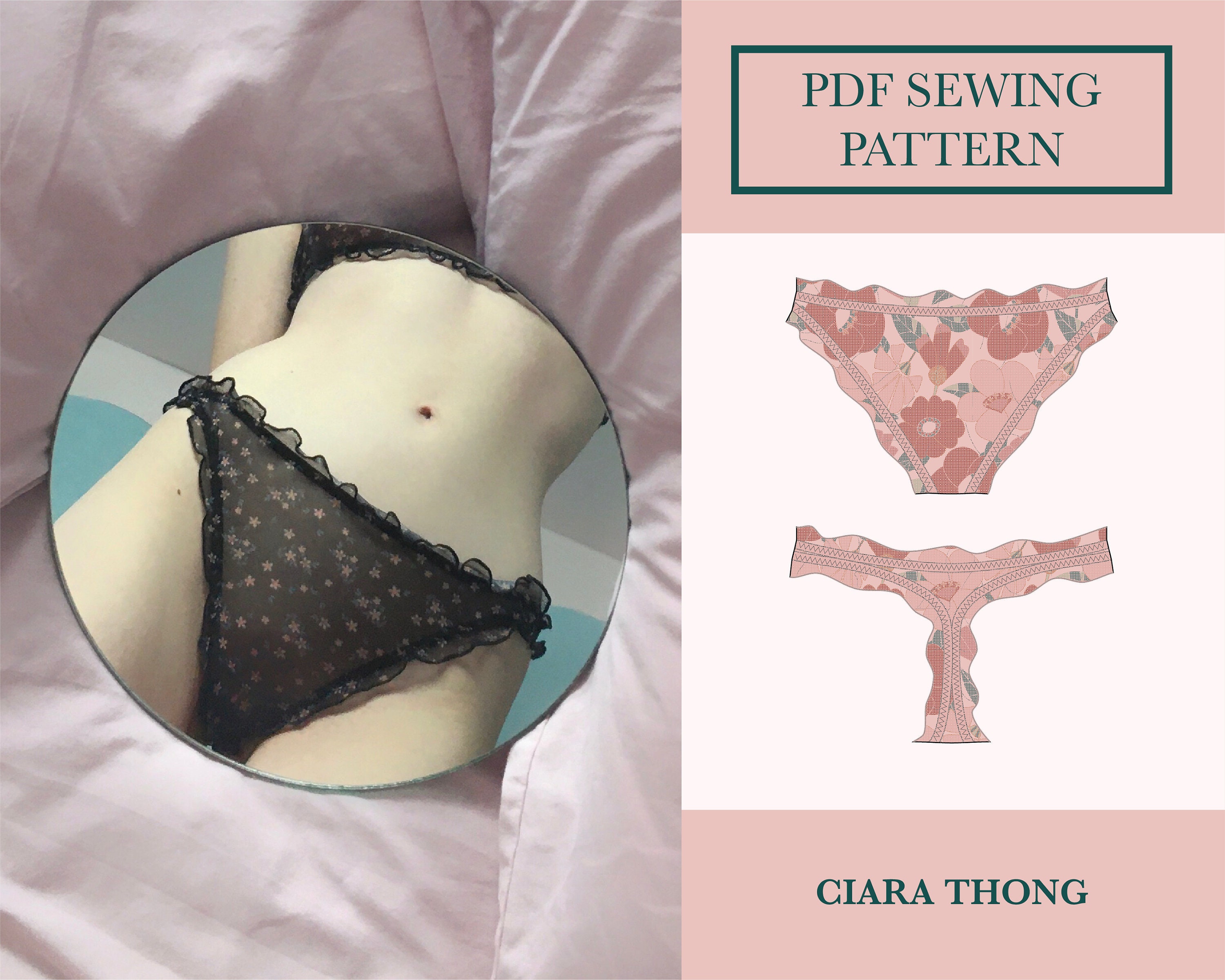 Binky Panties Lingerie Sewing Pattern PDF Instant Download Evie La Lùve 