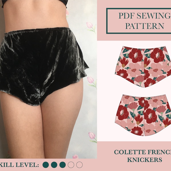 French Knickers Sewing Pattern with High Waist and Skimpy Coverage UK Sizes 6-18