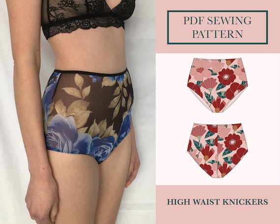High Waist Knickers Sewing Pattern Download Full Brief Panties Pattern PDF  A4 Lingerie Sewing Pattern UK 6-18 -  Canada