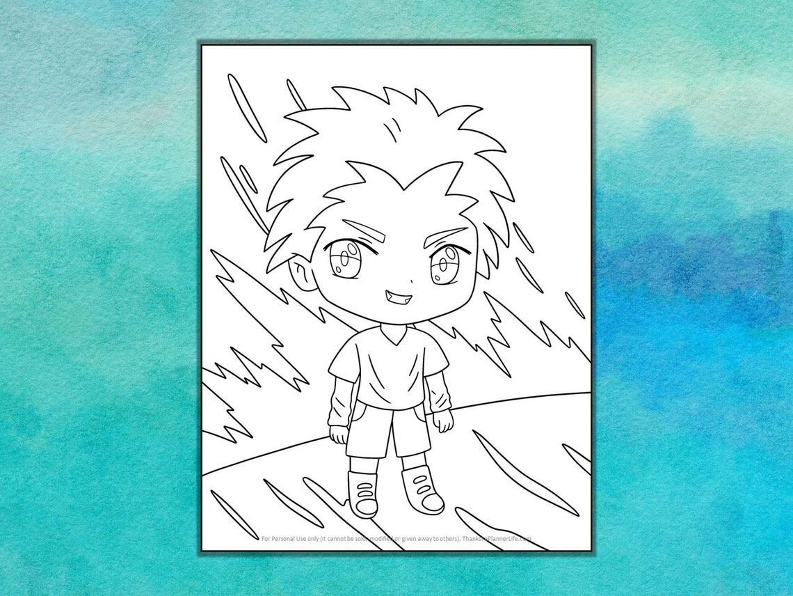 15 Stunning Boy Chibi Coloring Pages - Etsy Canada