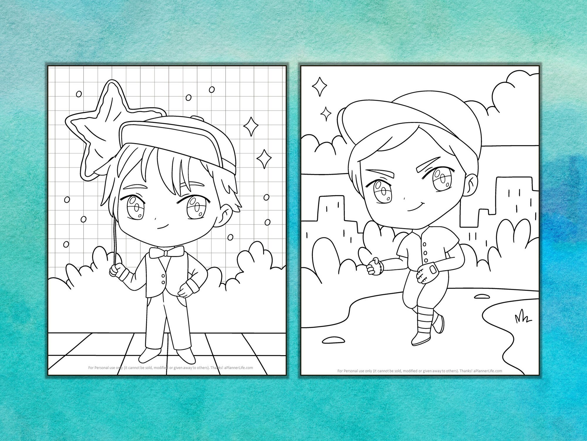 15 Stunning Boy Chibi Coloring Pages - Etsy Canada