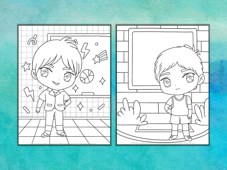 15 Stunning Boy Chibi Coloring Pages - Etsy Canada