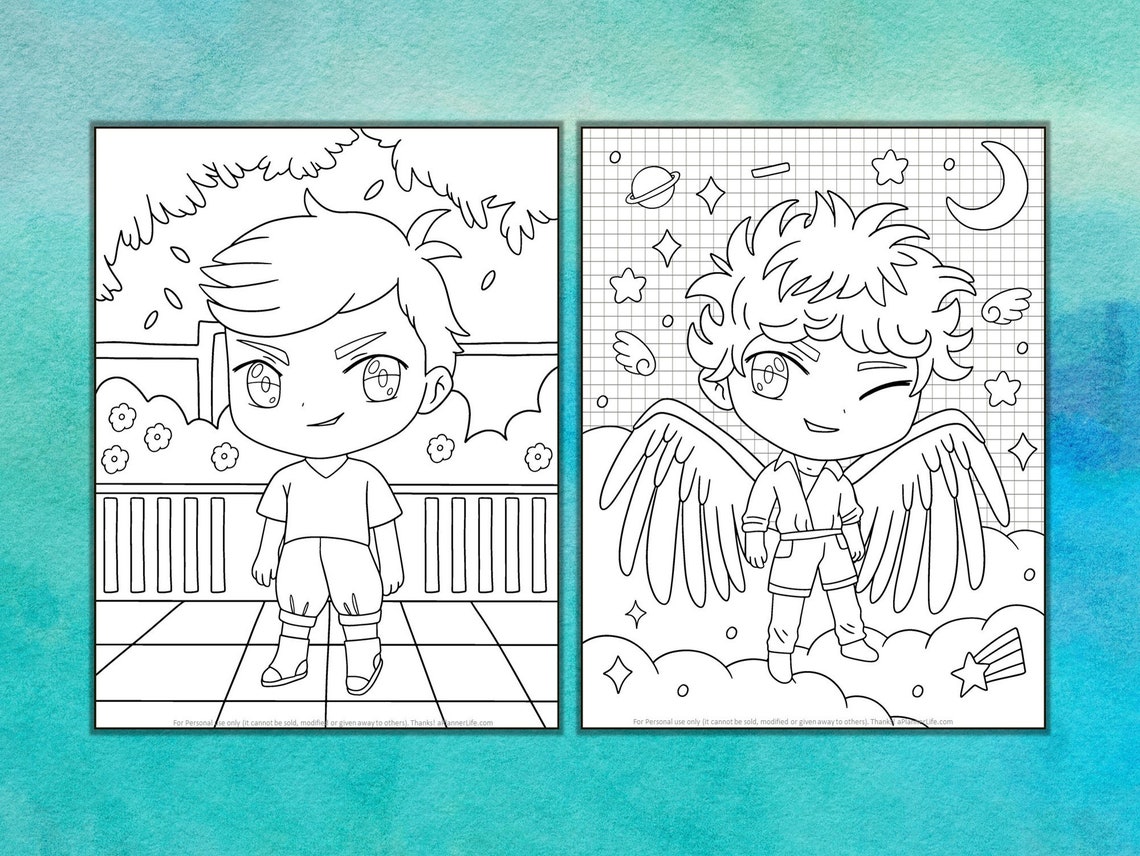 15 Stunning Boy Chibi Coloring Pages - Etsy Canada