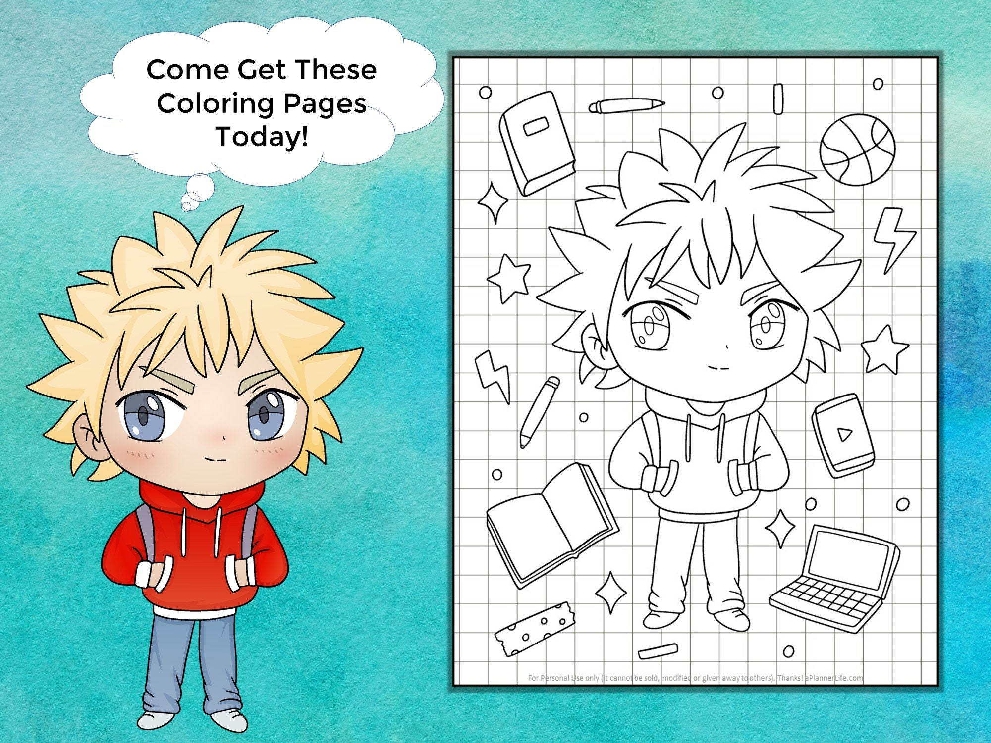 15 Stunning Boy Chibi Coloring Pages - Etsy Canada