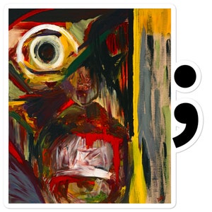 semi-colon, sensibilisation au suicide, survivant, ça s’améliore, la santé mentale compte. OriIginal œuvre de Maxwell Blue de C. Blue Art