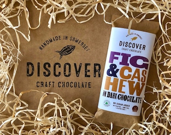 Fig & Cashew Dark Chocolate Bar – Vegan, , No Sugar Added
