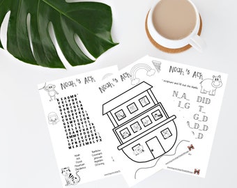 Noah's Ark Activity Sheets: JW Kids Bible Study (PDF Pattern)