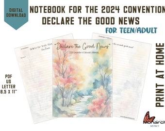 ENGLISH adults/teen notebook 2024 Convention Declare the Good News, Digital Activity book for teens and adults.