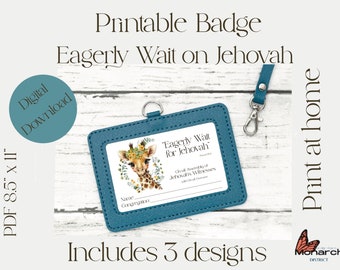ENGLISH Lapel/badge for circuit assembly “eagerly wait for Jehovah ” with circuit overseer Jw Badge for kids Jw kids Jw name tag Jw lapel