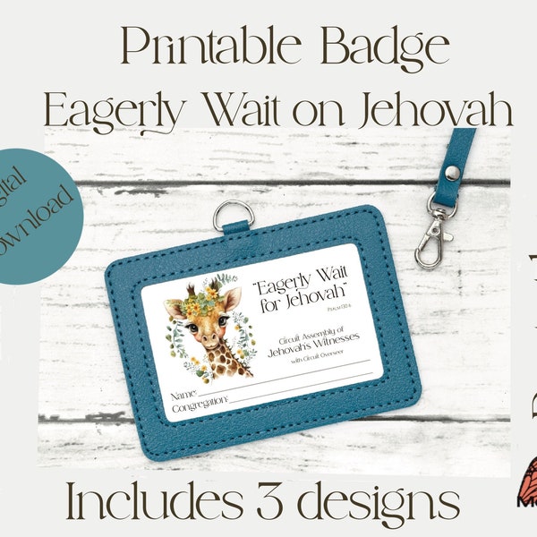 ENGLISH Lapel/badge for circuit assembly “eagerly wait for Jehovah ” with circuit overseer Jw Badge for kids Jw kids Jw name tag Jw lapel