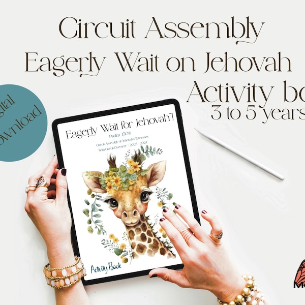 ENGLISH Eagerly wait for Jehovah Circuit Assembly  kids book 3-5, with Circuit overseer, Digital Activity book for kids 3-5 years old.