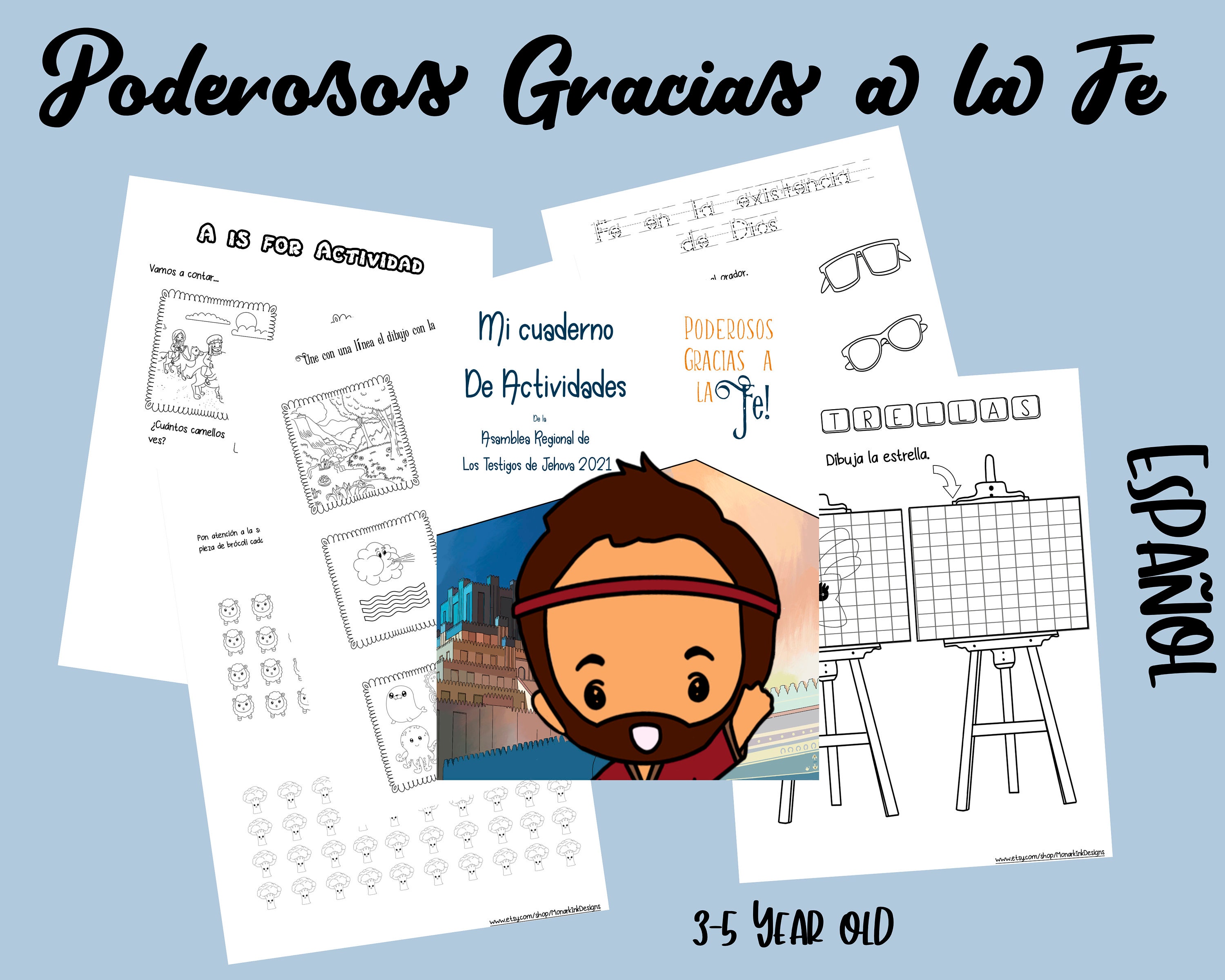 Poderosos Gracias a la fe Español kids 3-5 year old Powerful by Faith…