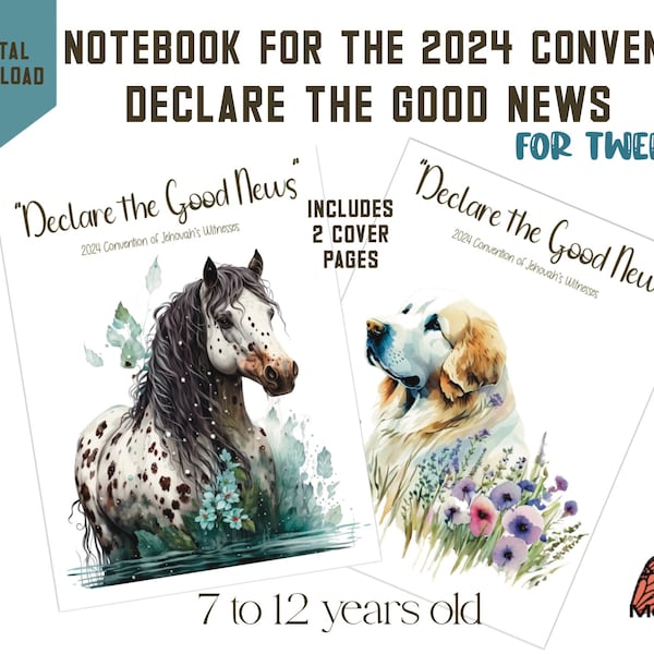 ENGLISH Pre-teens  notebook 2024 Convention Declare the Good News, Digital Activity book for kids 7-12 years old. Tweens