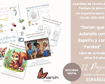 Spanish JW Activity Book: 3-6 years old "Worship with Spirit and Truth" (Digital Download)