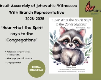 INGLES 7-12 años libro de actividad Asamblea de Circuito 2025-2026 Representante de Sucursal “Oiga lo que el espíritu dice a la congregacion