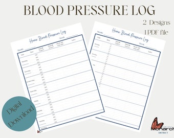 Blood pressure log, heartbeat tracker. Home blood pressure log, Printable blood pressure Tracker, blood pressure Journal.