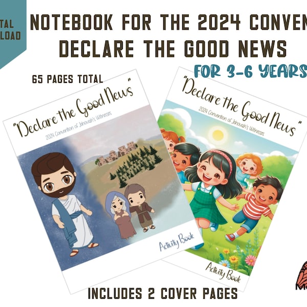 ENGLISH  activity book 2024 Convention Declare the Good News, Digital Activity book for kids 3-6 years old. little kids notebook