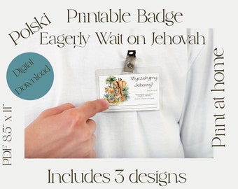 POLISH Badge circuit assembly Eagerly wait on Jehovah with Circuit overser, 3 different styles, Jw Badge for kids, Jw kids 2023 Jw name tag