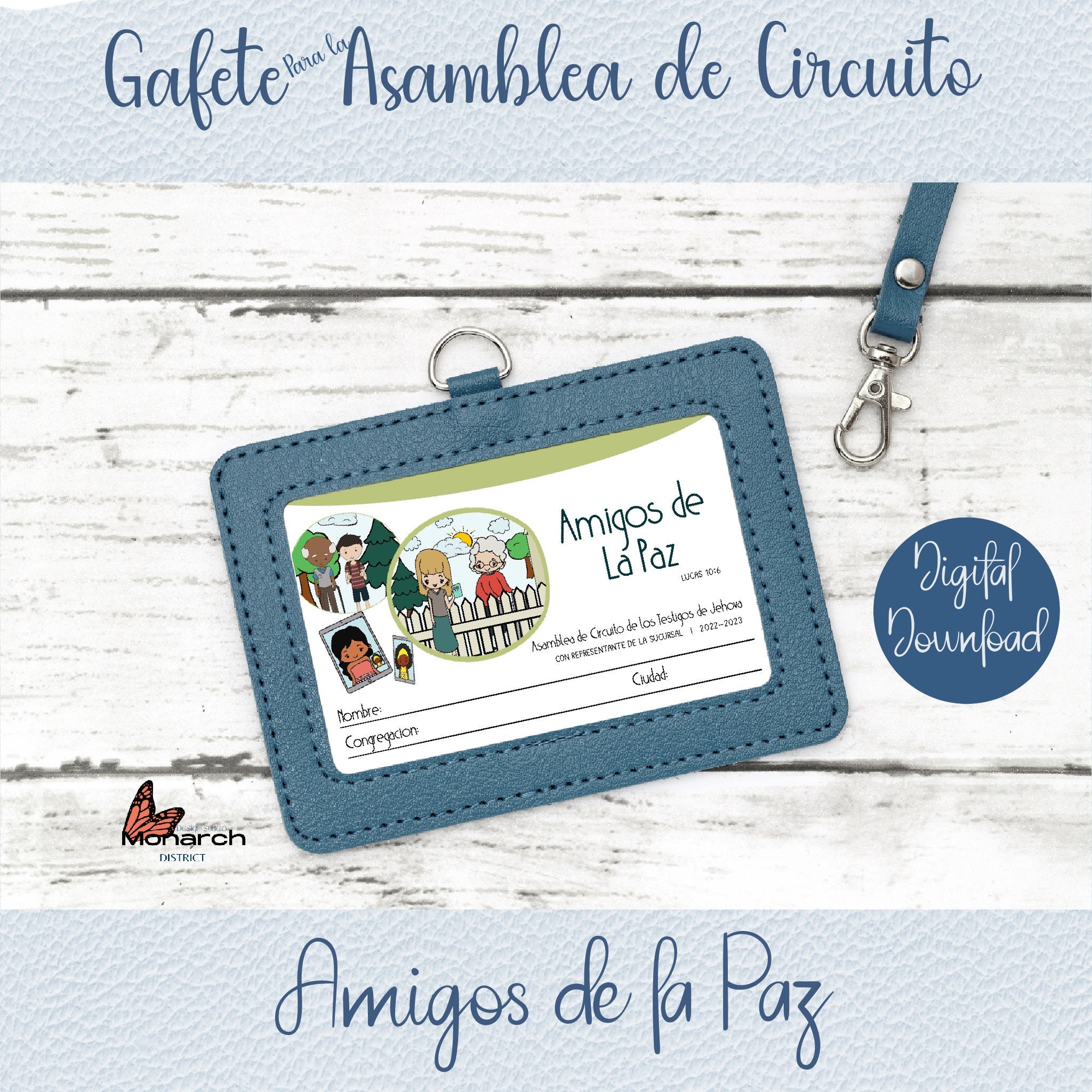 Gafete para asamblea de circuitoAmigos de la Paz Jw Badge Etsy México