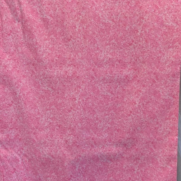 Pink Sponge Texture Glitter Fabric.  15207 SOLD IN 1/2 YARD increments.