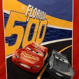 Disney Cars 3 "The Florida 500" Cotton Fabric Panel