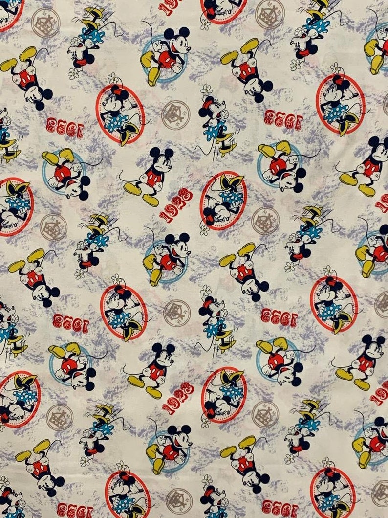 Mickey /& Minnie Disney Cotton Fabric Panel