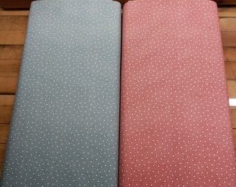 Winter in Snowtown Small GEO Dots 1225 by Stacy West for Henry Glass & Co in Red or Light Blue.   SOLD in 1/2 Yard INCREMENTS