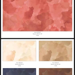 Serene Nature by Laura Horn-P&B Textiles-Watercolor Blenders 05102 Navy, Coral, Brown, Tan and Cream. Sold in Half Yard Increments.