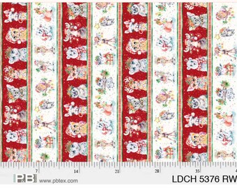 Little Darlings Christmas Border Fabric - 05376 RW- by Sillier Than Sally for P&B Textile.      SOLD in 1/2 YARD Increments.