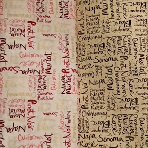 Pop the Cork by Mercedes Lopez Charro for P & B Textiles 05231 Words coordinating fabric. SOLD IN 1/2 YARD increments.