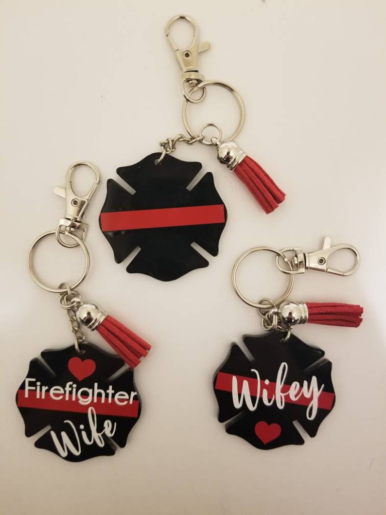 Firefighter Keychain Etsy