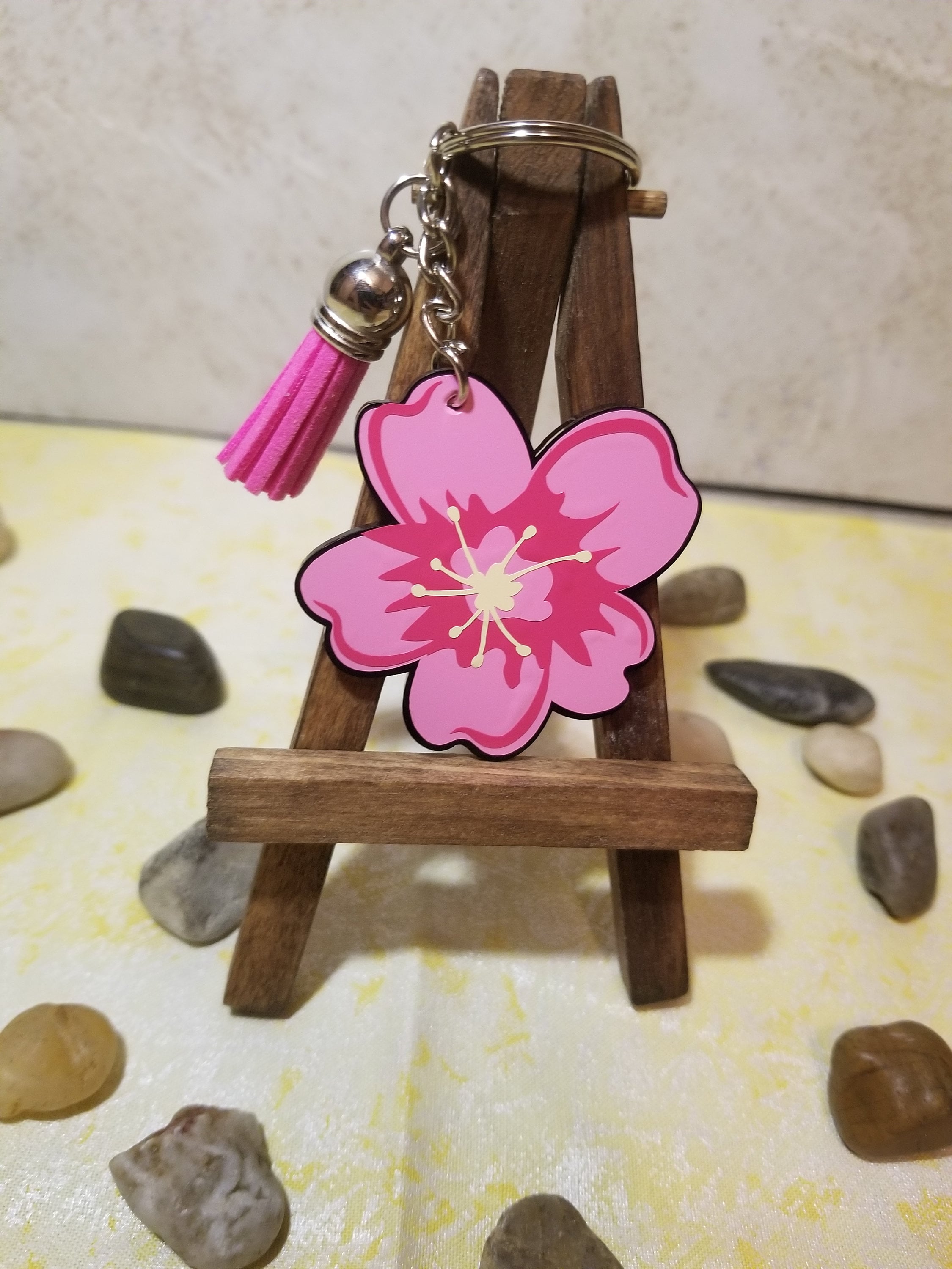 Cherry Blossom Keychain Etsy