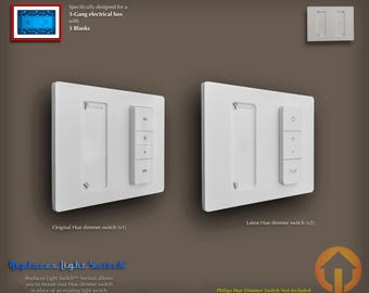 PHILIPS Hue Dimmer Switch 4個セット 4-gang Philips Hue Dimmer Switch Decora Wall Plate: 3d-printed
